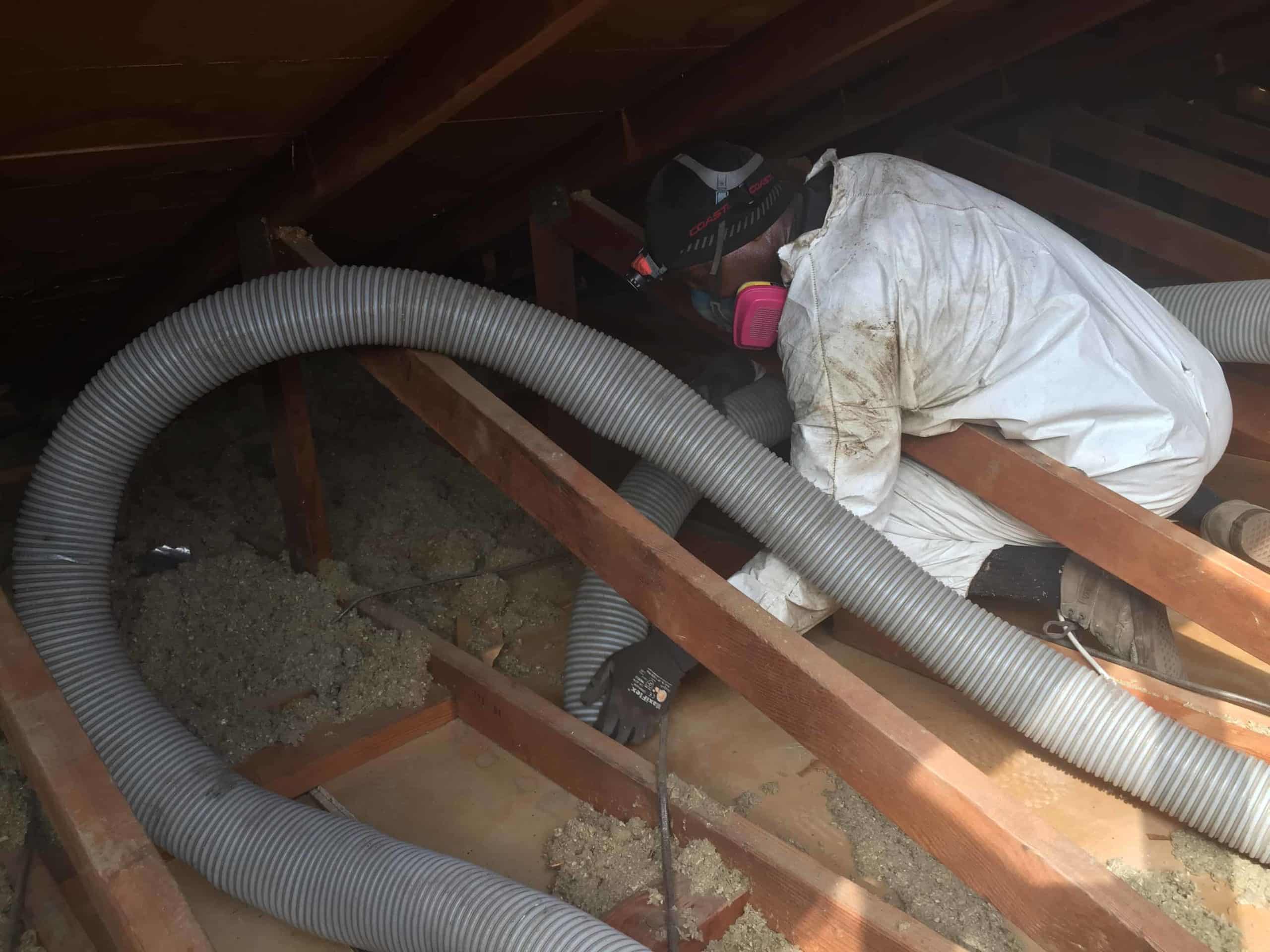 Blown Insulation Removal Video